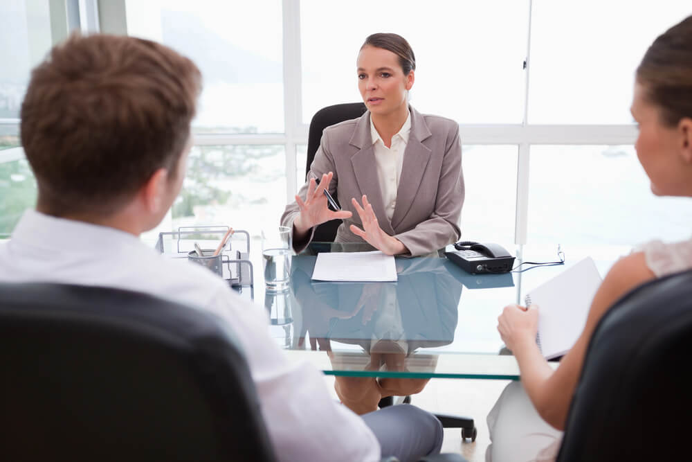 Lawyer talking openly to their clients